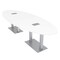 Skutchi Designs 45 in W, 120 in L, 29 in H, Engineered Wood Top, White HAR-OVAL-46X119-DOU-ELEC-XD09 - alternate 1